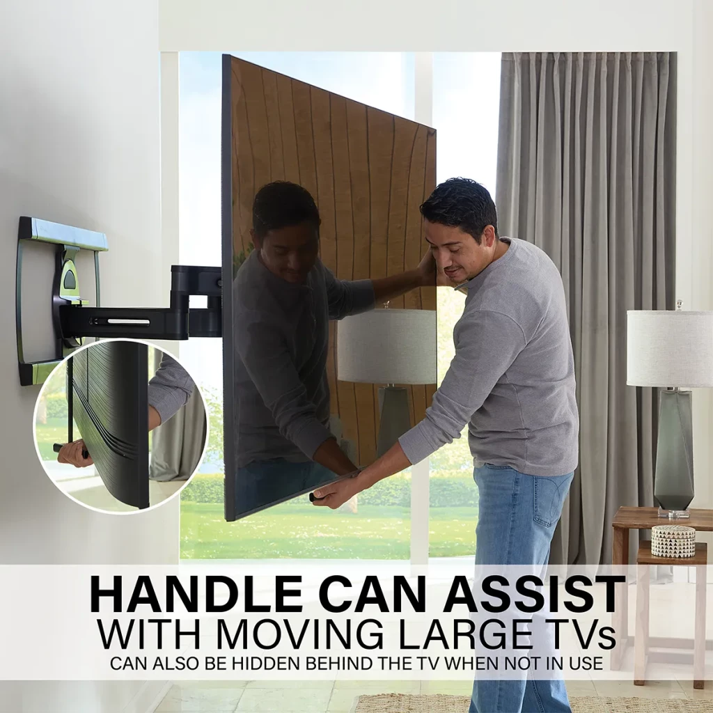 VLF928, Handle can assist with moving larger TVs