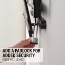 VODLF125, Add a padlock for added security (not included)