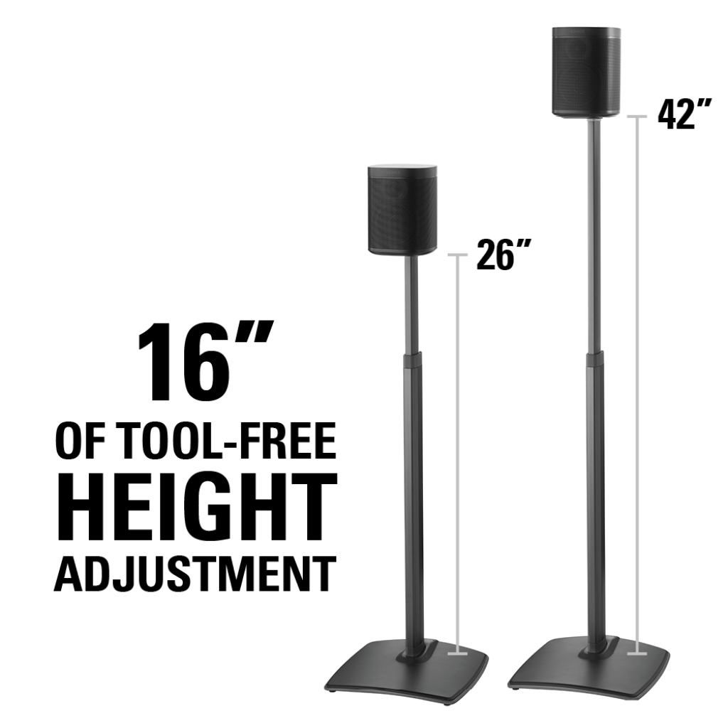 koffer Eervol Bloeden Adjustable Height Wireless Speaker Stands designed for SONOS ONE, Sonos One  SL, Play:1, and Play:3 - Pair